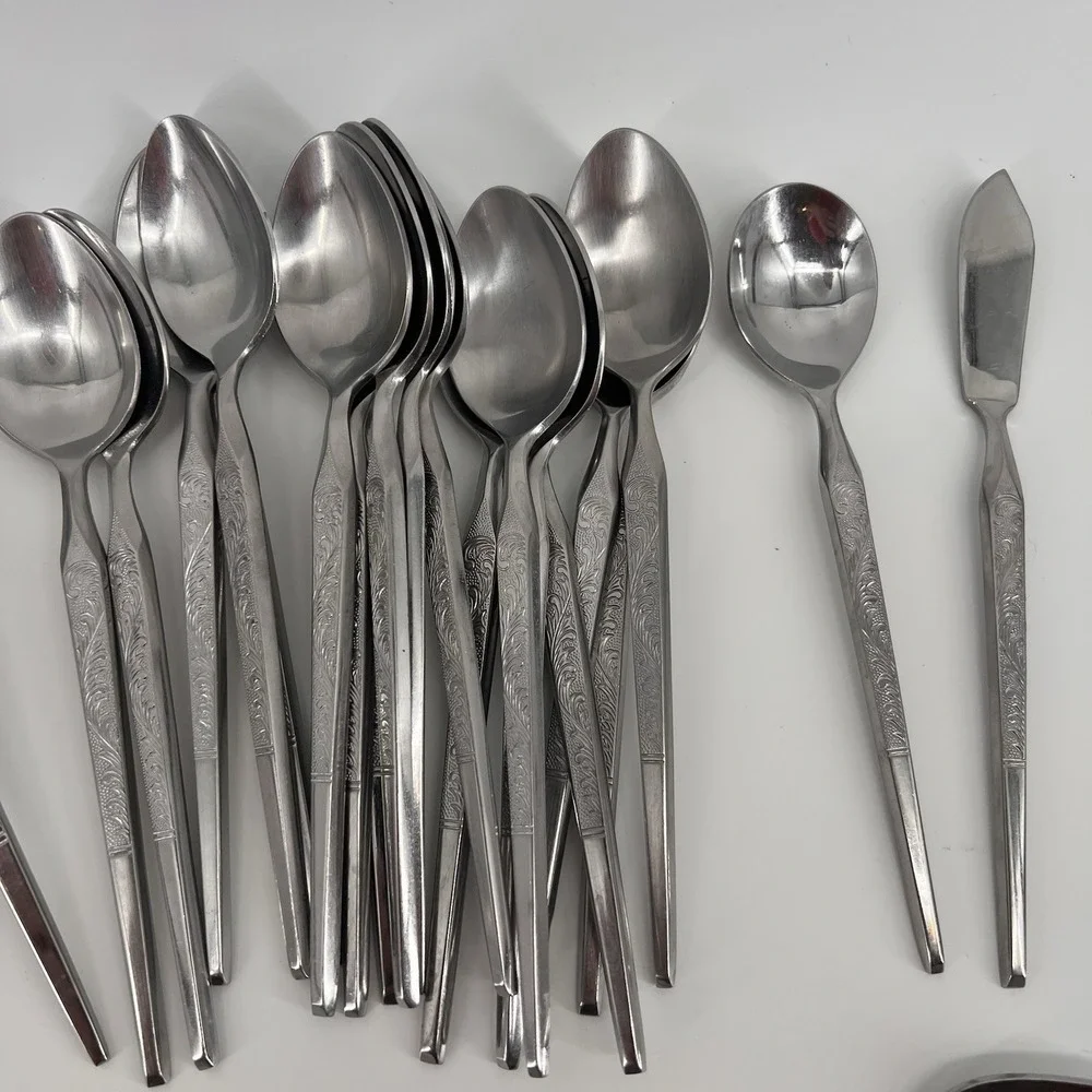 63 Piece WINTHROP W.M. Dalton Stainless Japan‎ Flatware Including Serving Pieces